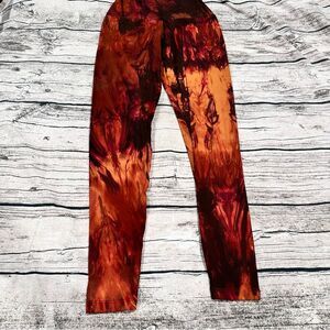 Booty by Brabants Orange and Crimson Leggings with Lava/Fire like Print OSFM